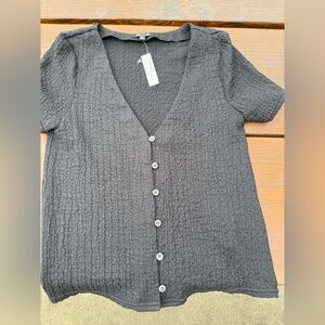 NWT Madewell textured button down top size‎ XS in black